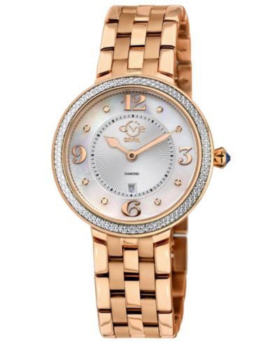 Женские наручные часы GV2 by Gevril Verona Swiss Quartz Diamond IP Stainless Steel Bracelet