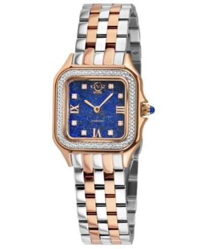 GV2 by Gevril наручные часы Женский, Milan Swiss Quartz Diamond, двухцветные, из нержавеющей стали SS IPRG
