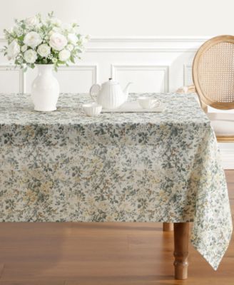 Laura Ashley Linen Blend Country Meadow Tablecloth, 60" x 120"