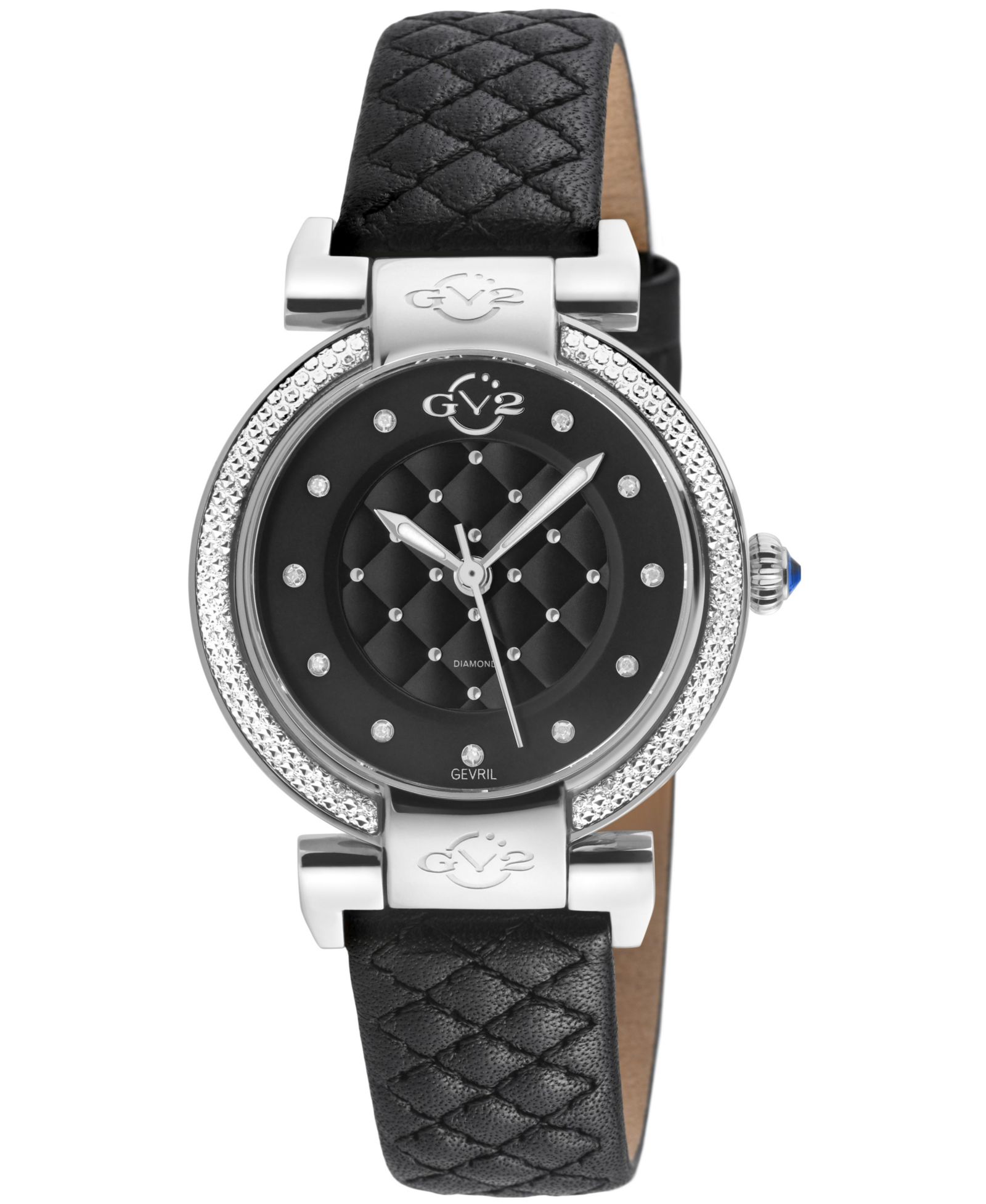 Женские часы GV2 by Gevril Berletta Swiss Quartz Diamond с кожаным ремешком