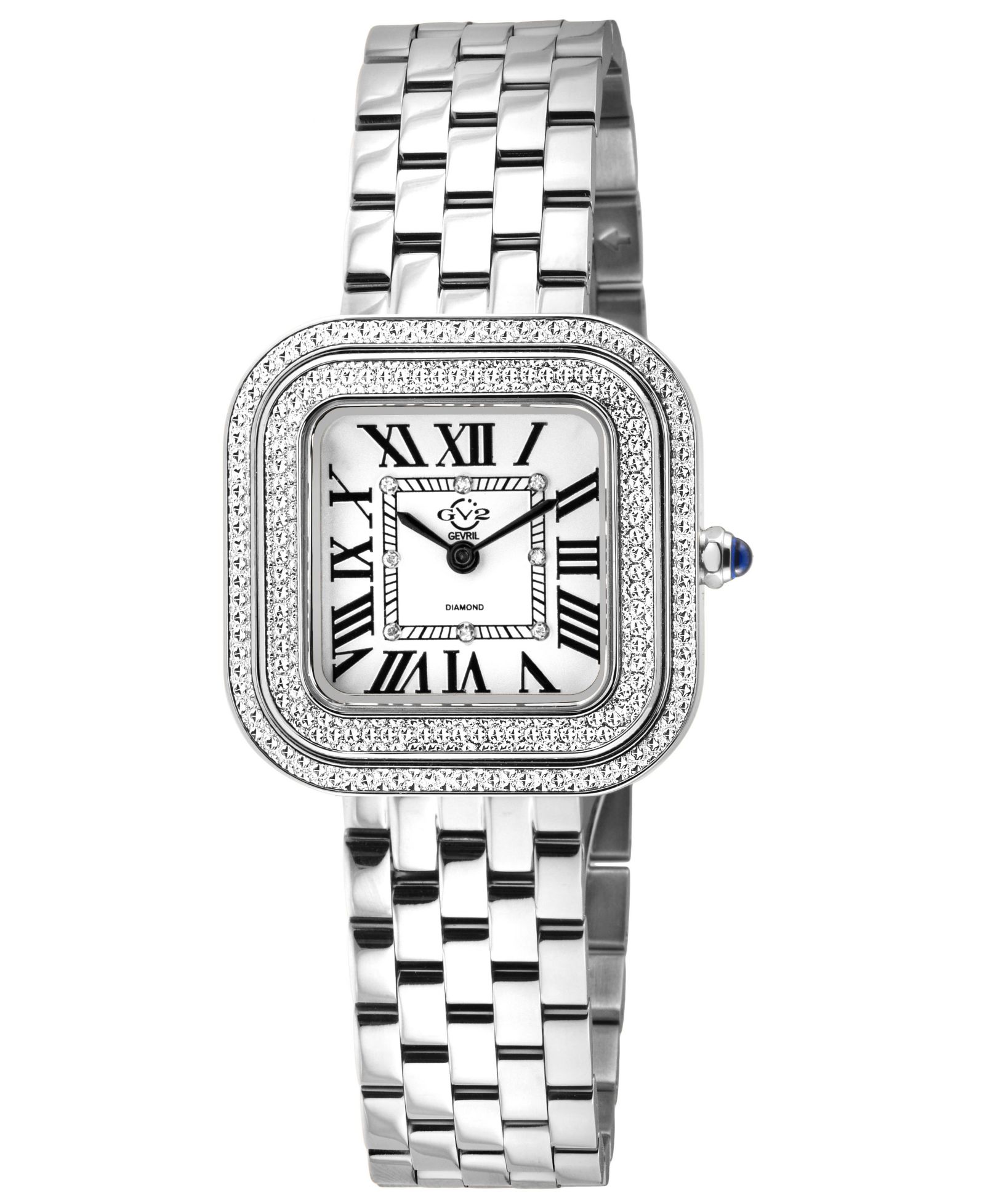 Женские часы GV2 by Gevril Arezzo Swiss Quartz Diamond с итальянским кожаным ремешком