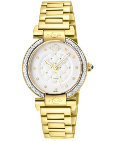 GV2 by Gevril Женские часы Berletta Swiss Quartz Diamond IP Stainless Steel