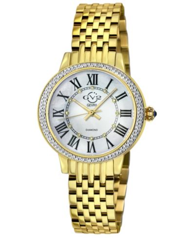 Женские часы GV2 by Gevril Amalfi Swiss Quartz Diamond Silver Stainless Steel
