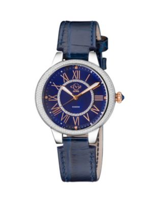 Женские часы GV2 by Gevril Bellagio Swiss Quartz Diamond Silver Stainless Steel Bracelet
