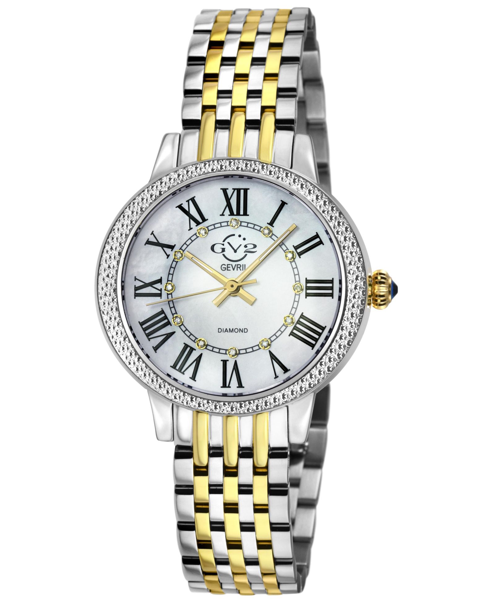 Женские часы GV2 by Gevril Berletta Swiss Quartz Diamond Leather Strap