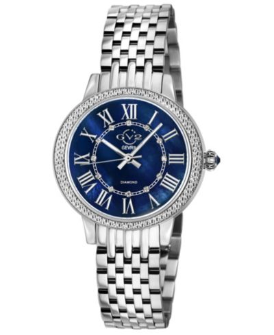 GV2 by Gevril Женские наручные часы Astor III Swiss Quartz с бриллиантами, стальные с золотым покрытием IP