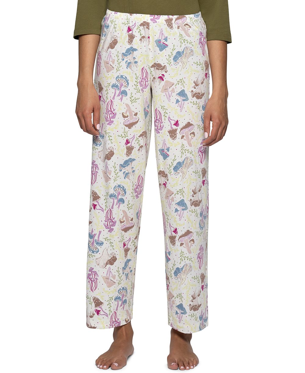 Женские брюки Hue Shroom Bloom Cotton-Blend Relaxed-Fit Mushroom-Print