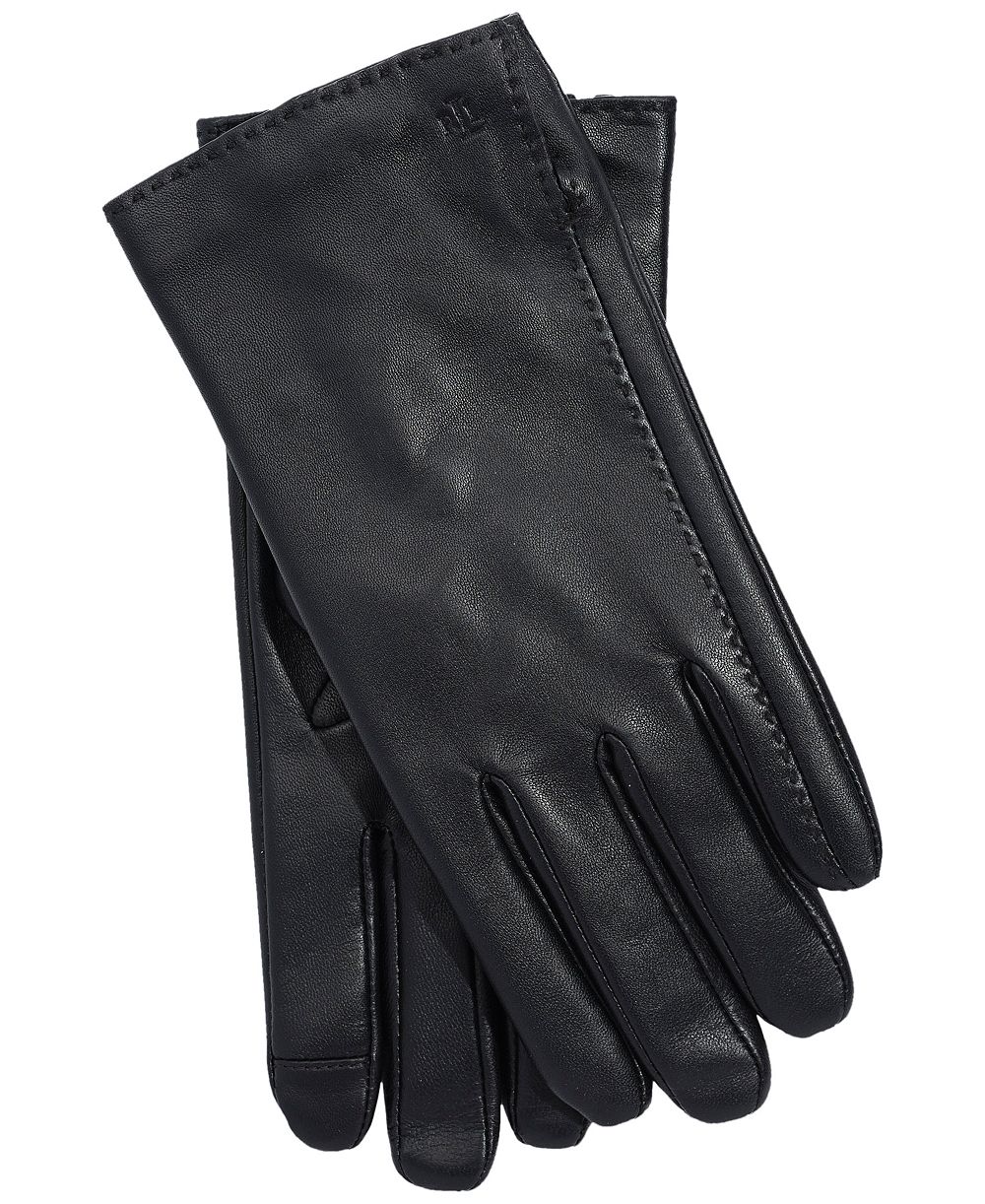 Lauren Ralph Lauren Women's Side Vent Leather Touch Gloves