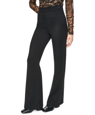 DKNY Женские брюки Ponte с широкими штанинами и деталями в виде заклепок