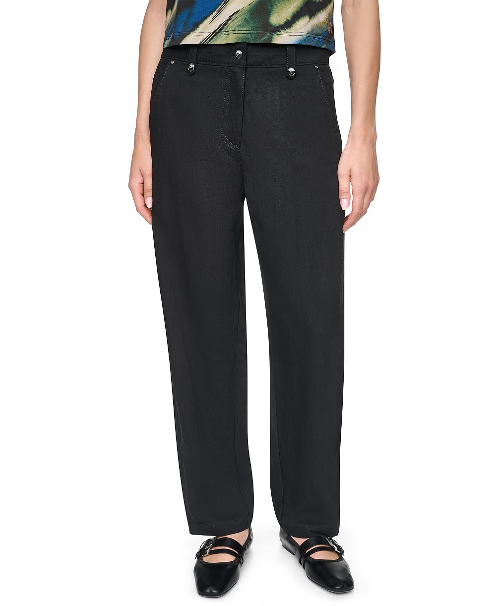 Женские брюки DKNY Women's Barrel-Leg Sanded Twill Mid-Rise