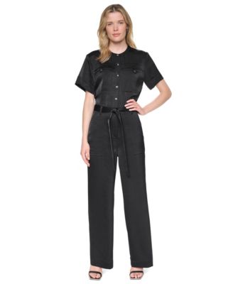 Комбинезон DKNY Women's с воротником и коротким рукавом на пуговицах