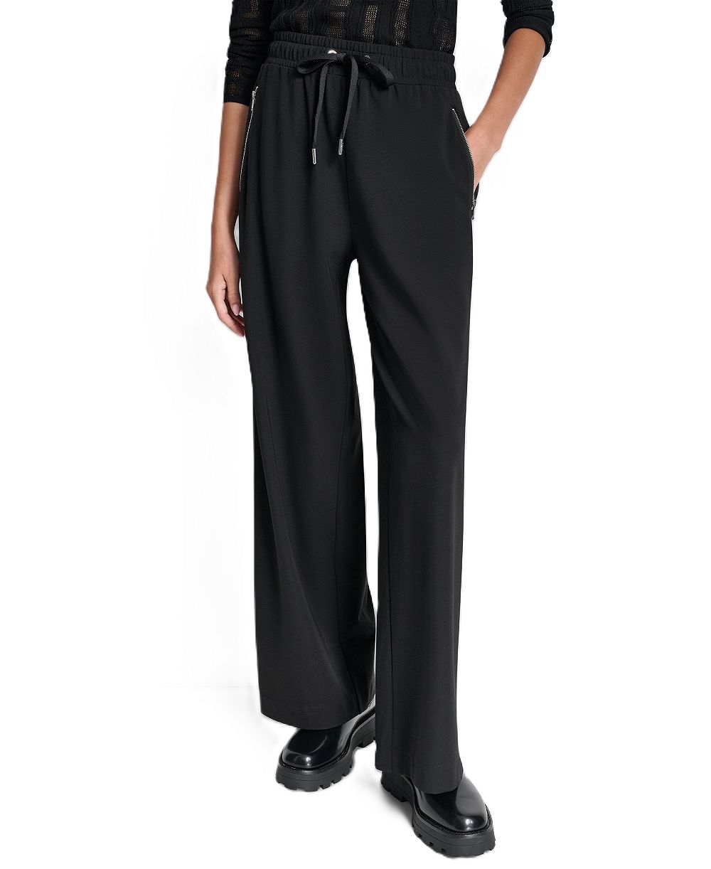 DKNY Women's Soho Ponte Pull-On Wide-Leg Pants