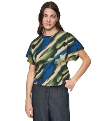 Женская футболка DKNY с принтом и широкими рукавами