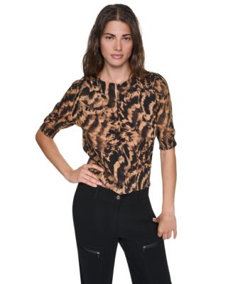 DKNY Women's Crewneck Button Placket Cardigan Sweater