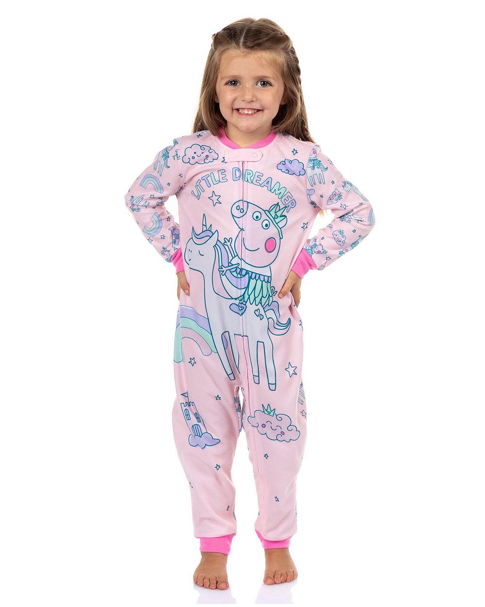 Детская пижама Peppa Pig Little Dreamer для девочек, комбинезон без ног
