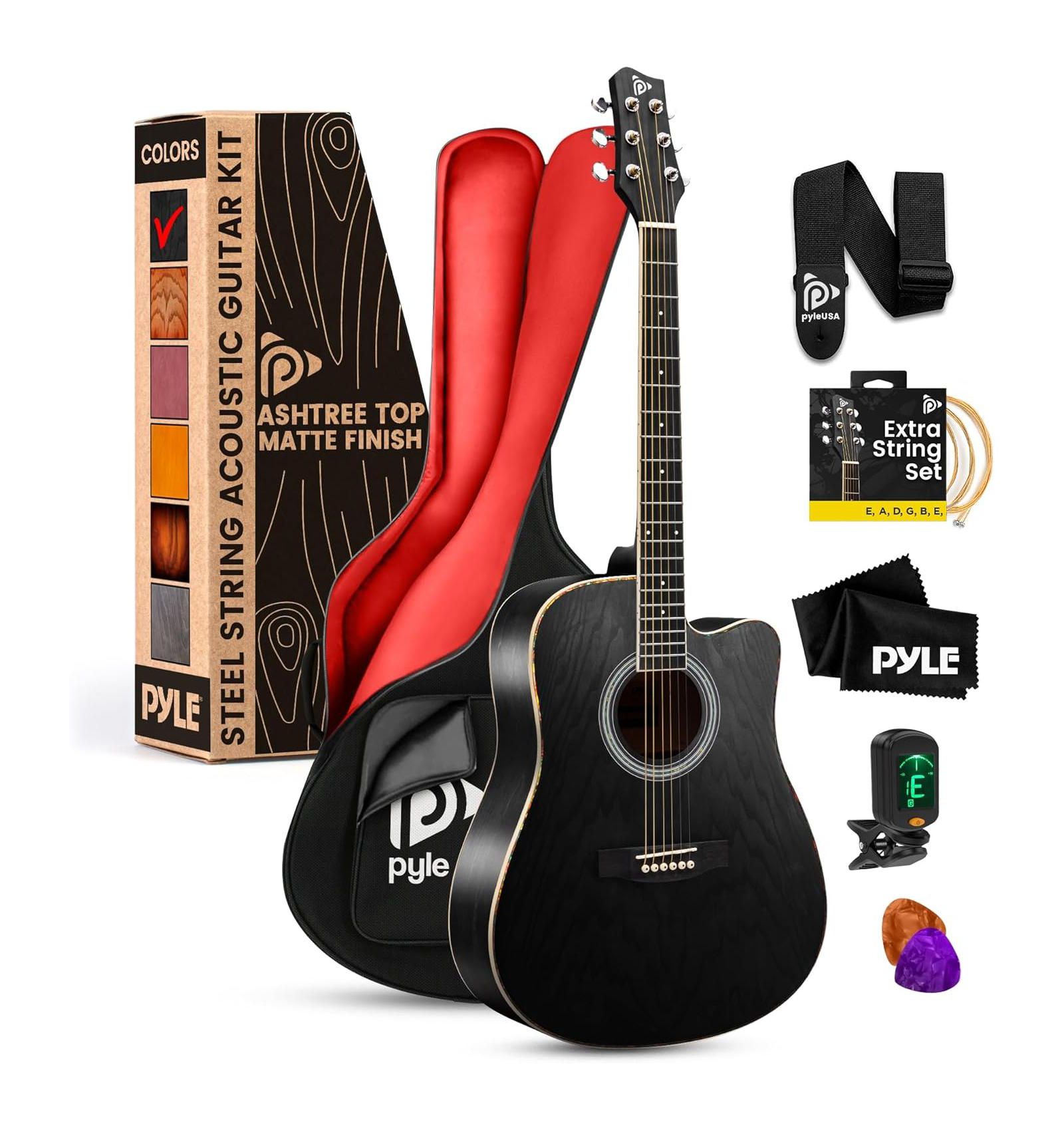 Акустическая гитара Pyle 41 Steel Strings для начинающих и взрослых