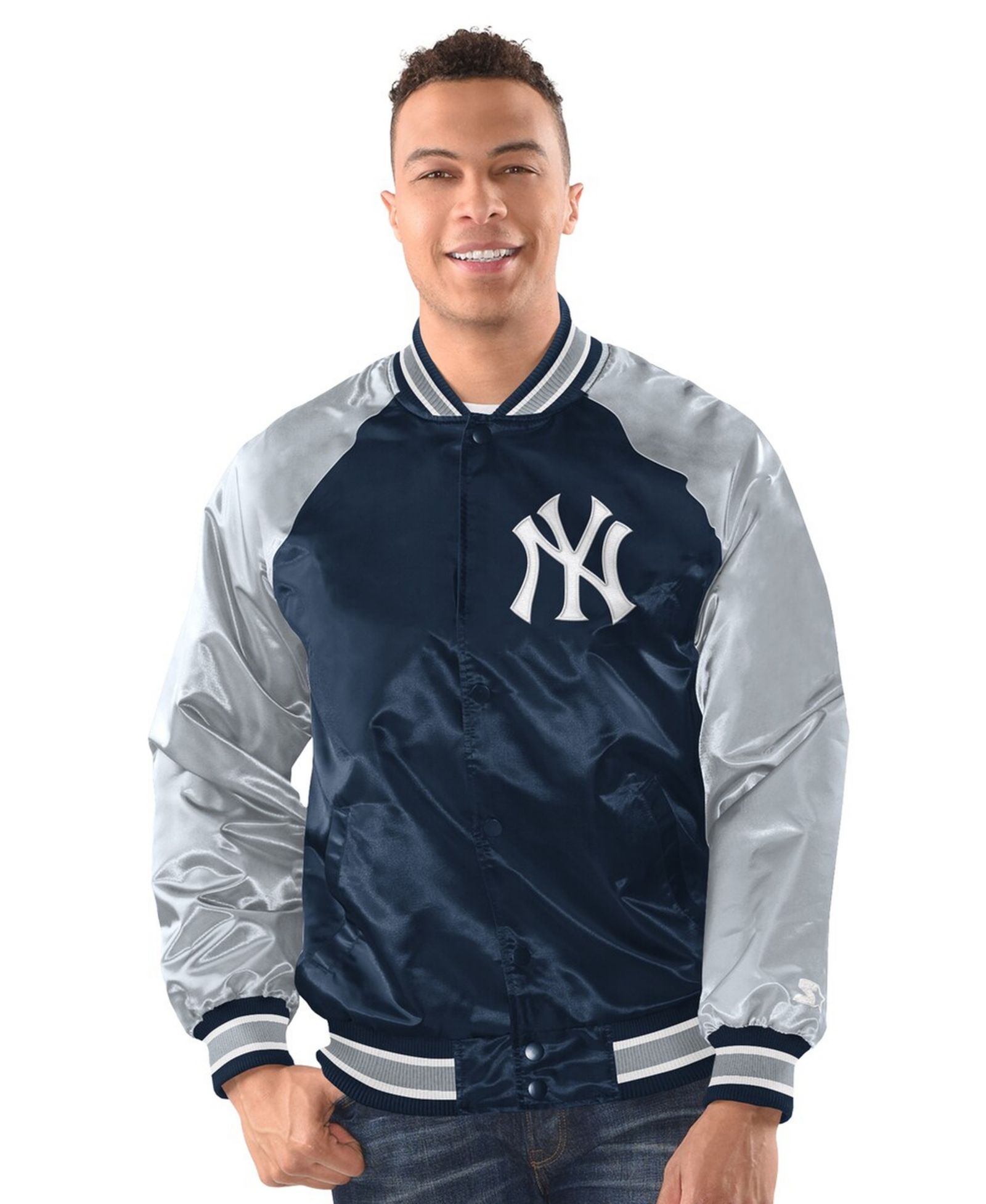 Starter Мужская куртка Raglan Blitz Varsity New York Yankees, темно-синий/серый