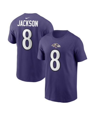 Мужская футболка Nike Lamar Jackson Purple Baltimore Ravens Name & Number