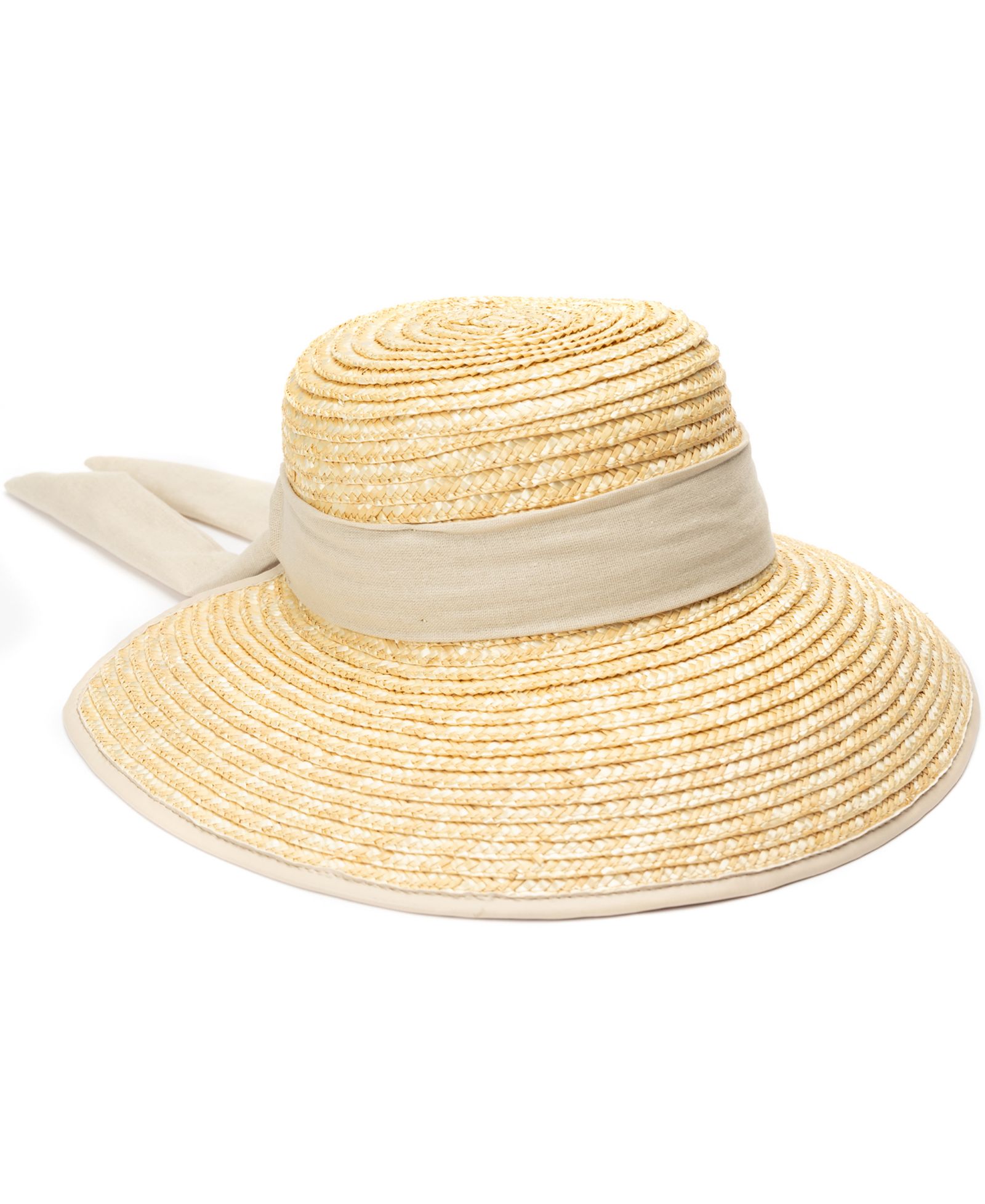 Шляпка от солнца BCBG Wheat Straw Face Framer Linen Tie