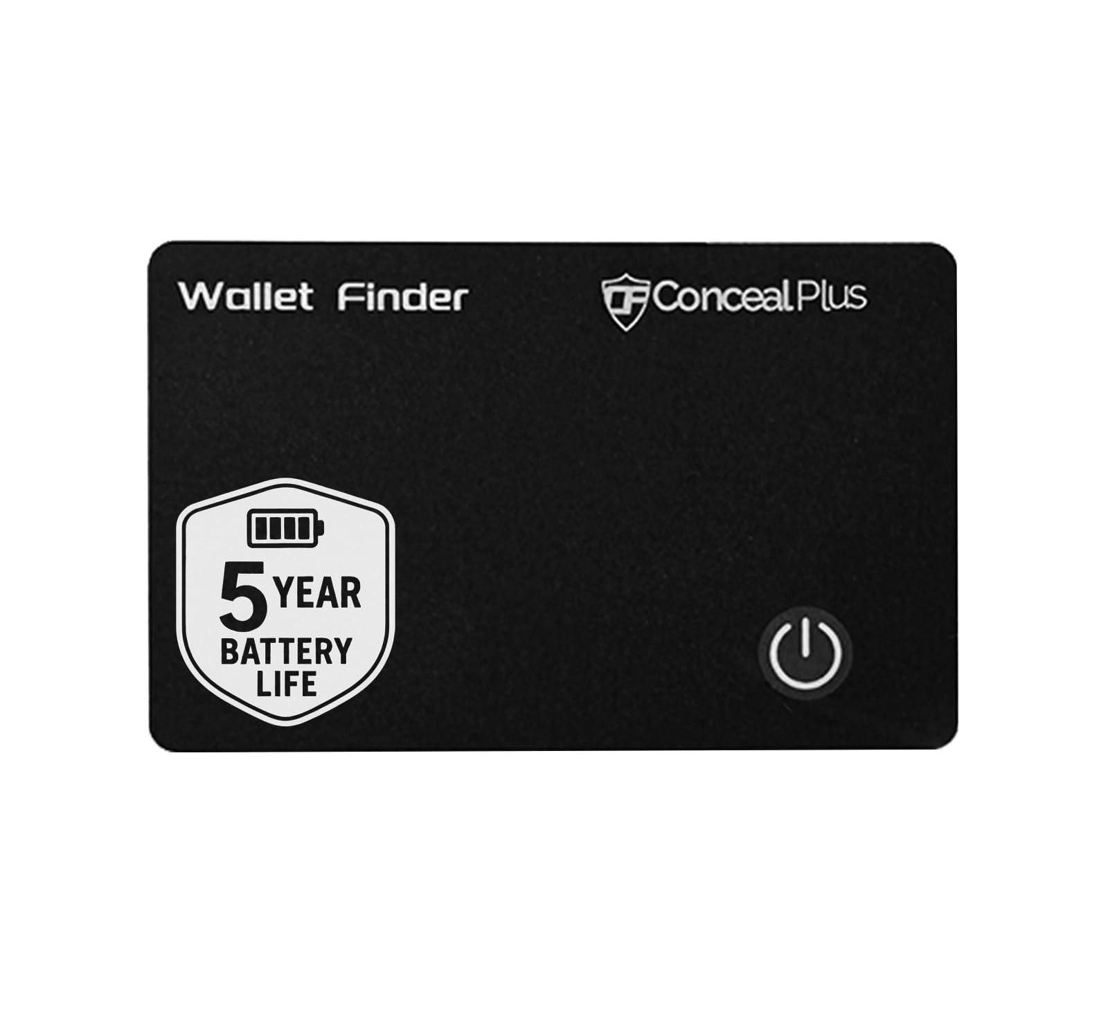 Conceal Plus Men's Wallet Finder Slim Tracker with 5-Year Battery Life for Wallet, Backpack, Luggage and More, Works with Apple Find My iOS