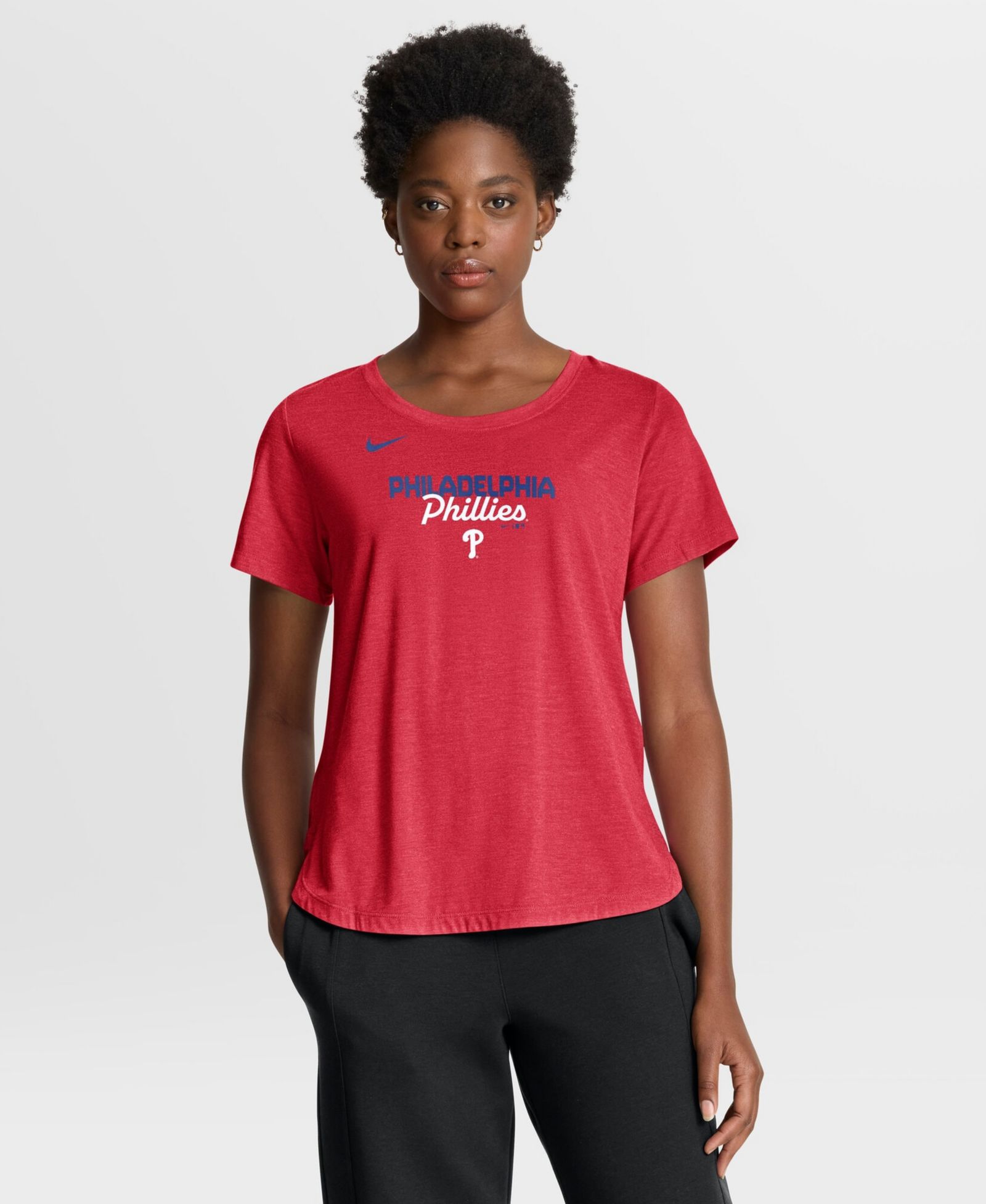 Nike Women's Heather Red Philadelphia Phillies Arched Tri-Blend T-Shirt
