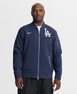 Nike Men's Navy Los Angeles Dodgers Authentic Collection Dugout Relaxed Full-Zip Bomber Jacket