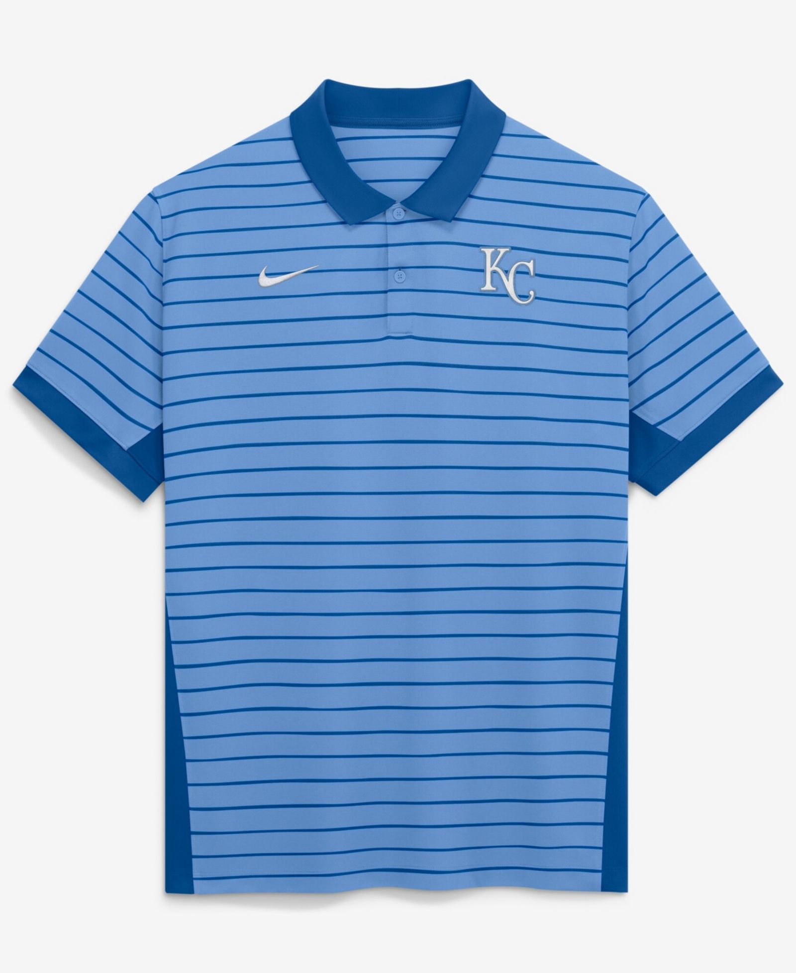 Nike Men's Light Blue Kansas City Royals Authentic Collection Striped Victory Dri-FIT Polo Shirt
