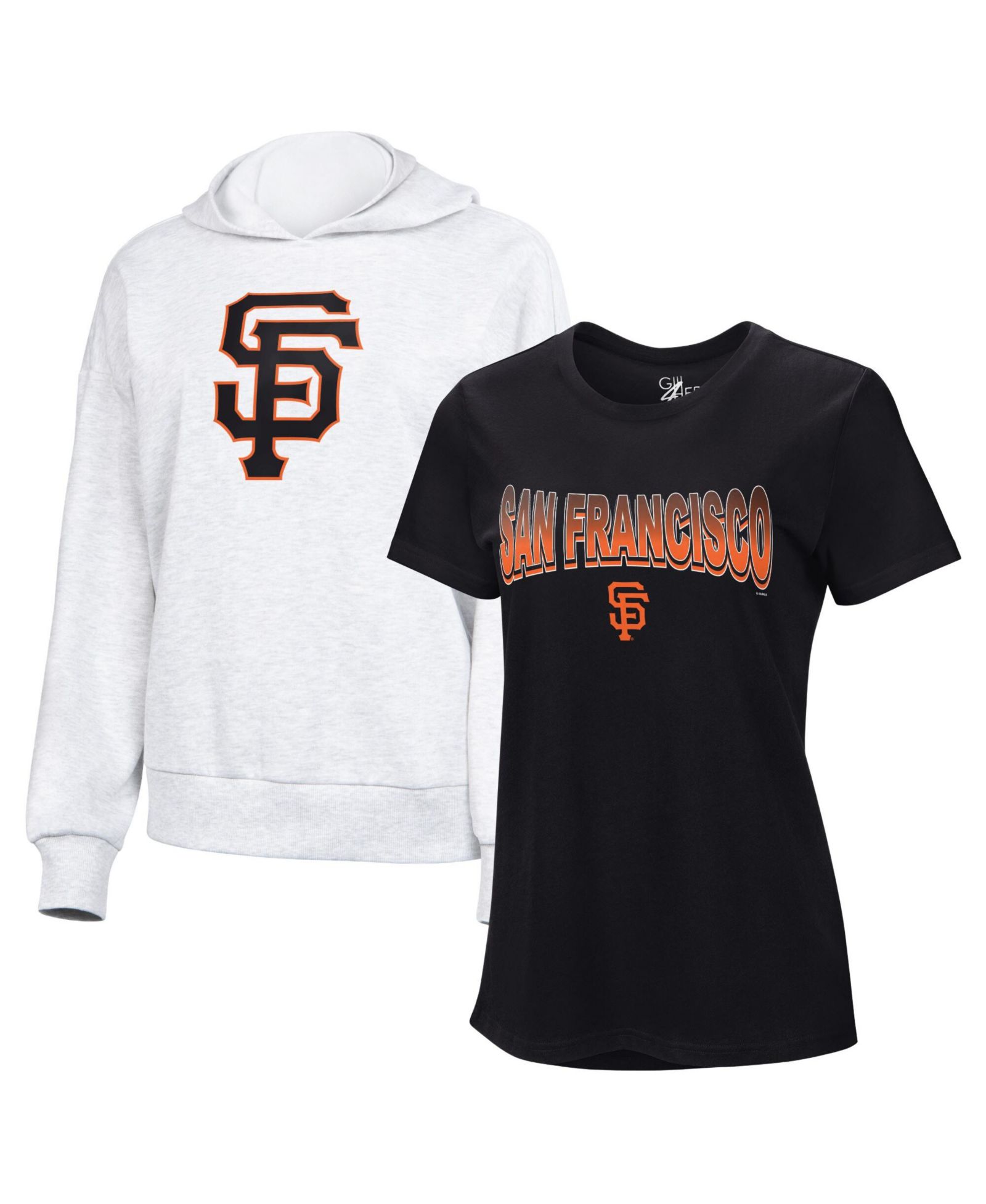 G-III 4Her by Carl Banks Женский набор из футболки и худи San Francisco Giants, черный/ярко-серый