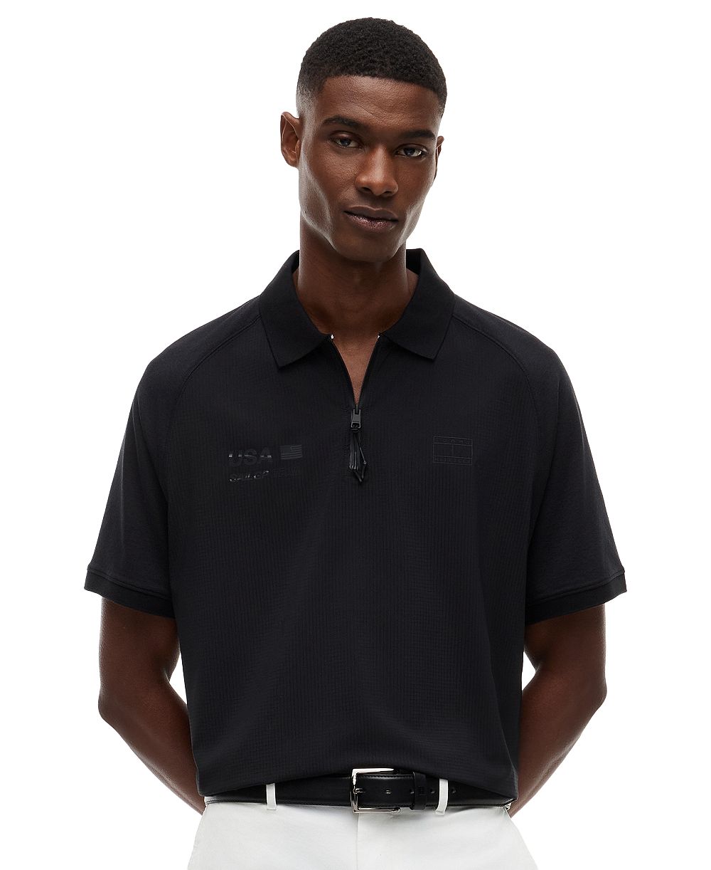 Tommy Hilfiger x U.S. SailGP Men's Stealth Performance Collared Polo Shirt