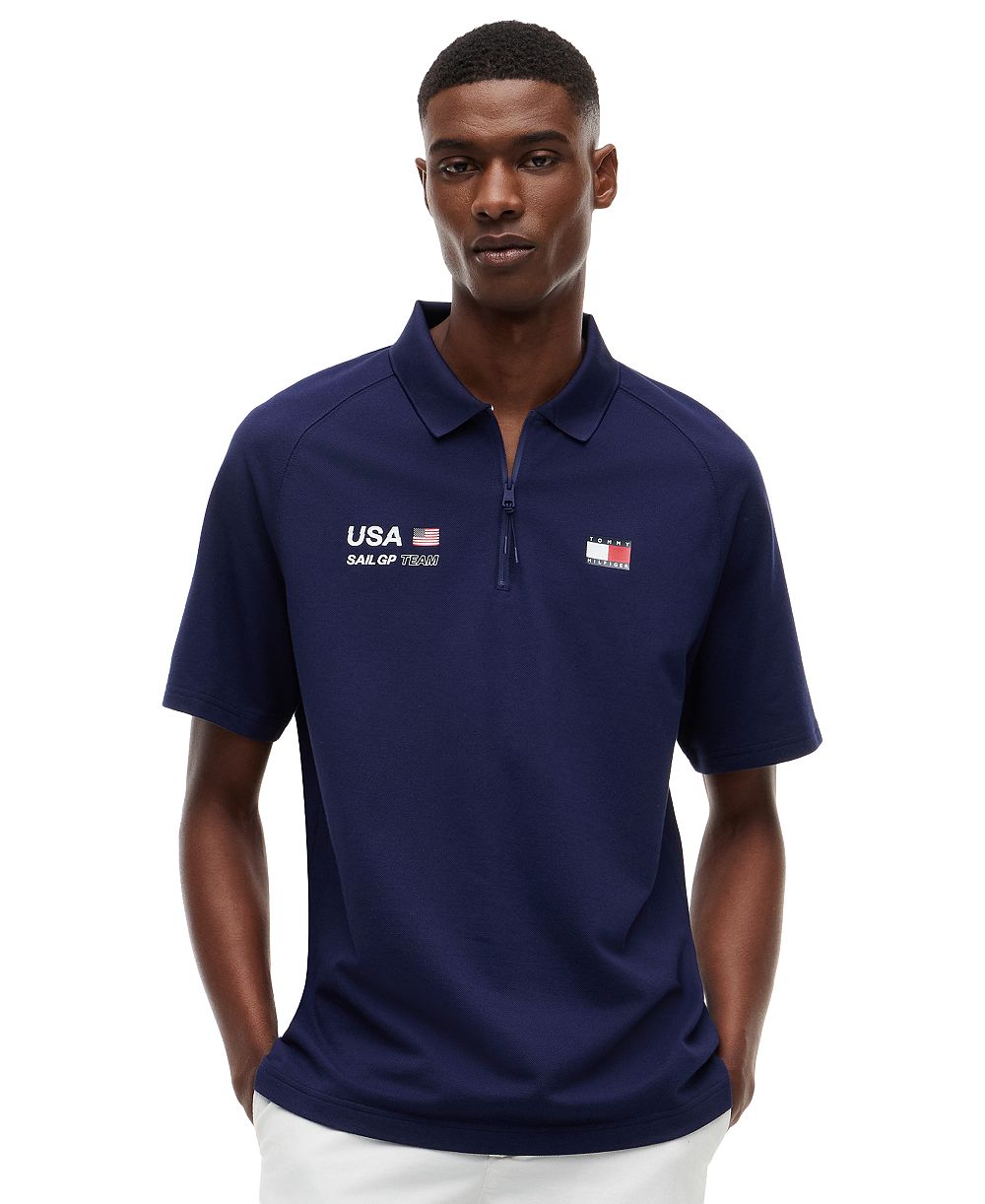 Tommy Hilfiger x U.S. SailGP Men's Performance Collared Regular-Fit Polo Shirt