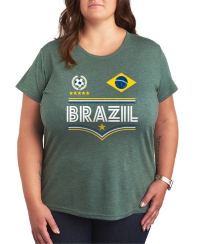 Футболка Hybrid Apparel Plus Size Brazil Soccer Jersey Graphic