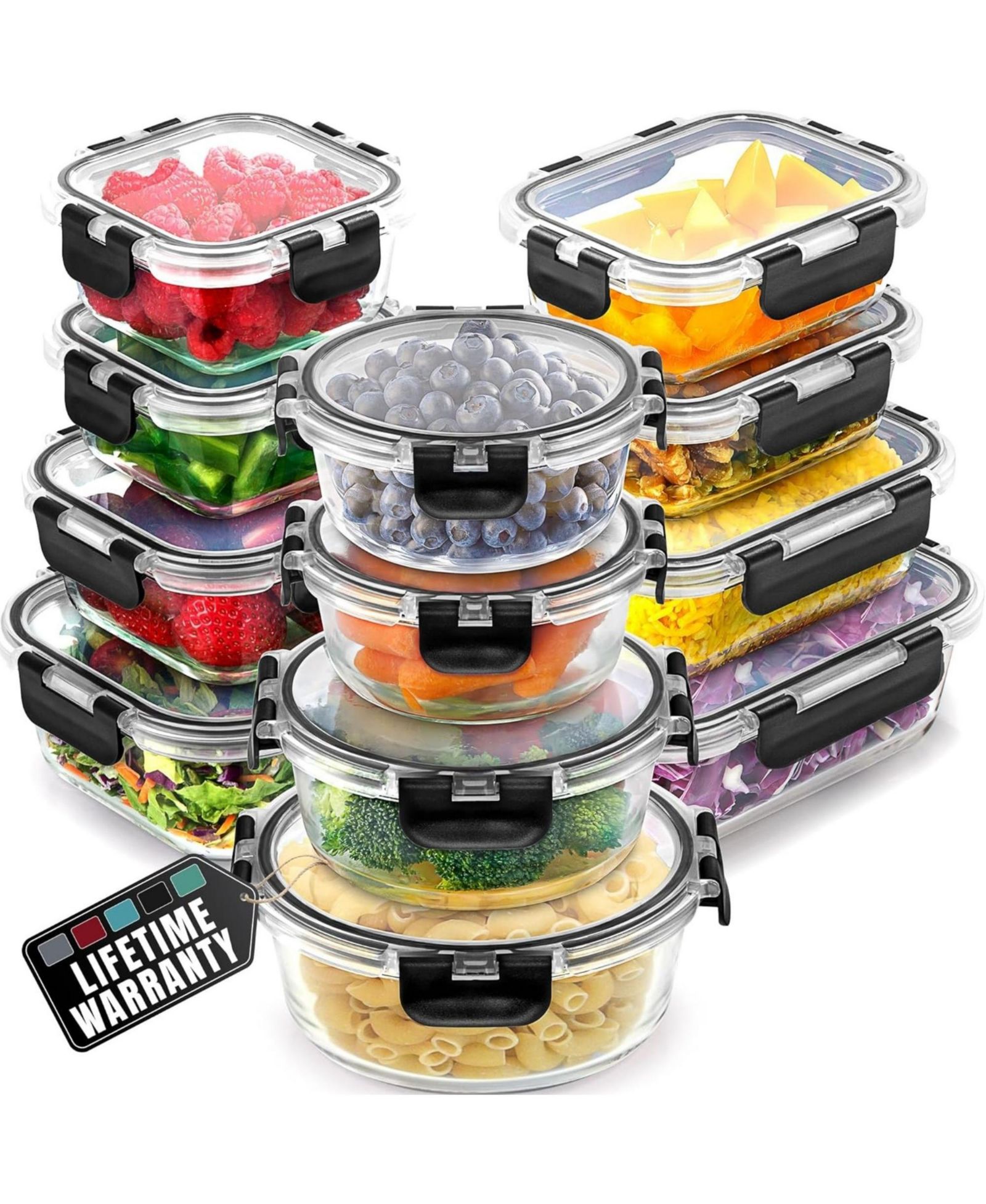 Zulay Kitchen 24 Piece Oven Safe Glass Storage Container Set with Lids