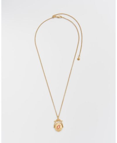 Fable England O Initial Orchid Gold Spinner Chain Necklace