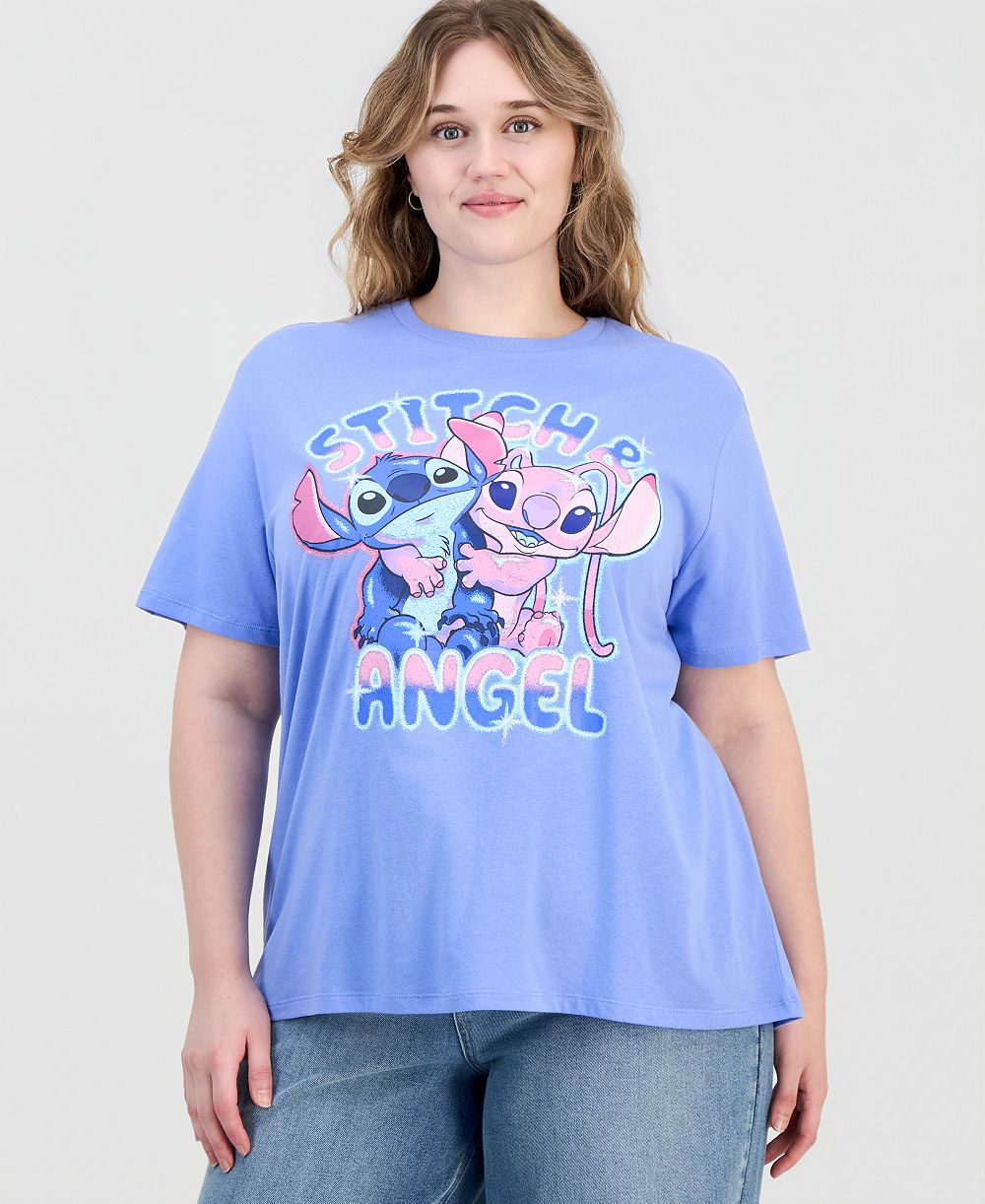 Disney Stitch & Angel графическая футболка Plus Size