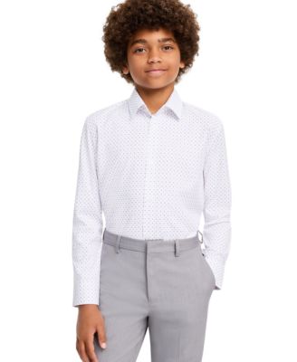 Michael Kors Boys' 8-20 Long-Sleeve Spread-Collar Floral Dress Shirt