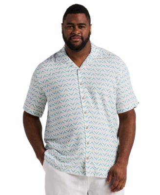 Cubavera Men's Big & Tall Geometric Print Camp Collar Shirt