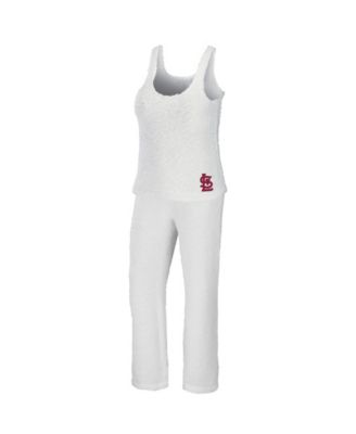 WEAR by Erin Andrews Women's 2-Piece Cream St. Louis Cardinals Plus Size Cozy Scoop Neck Tank Top & Pants Set