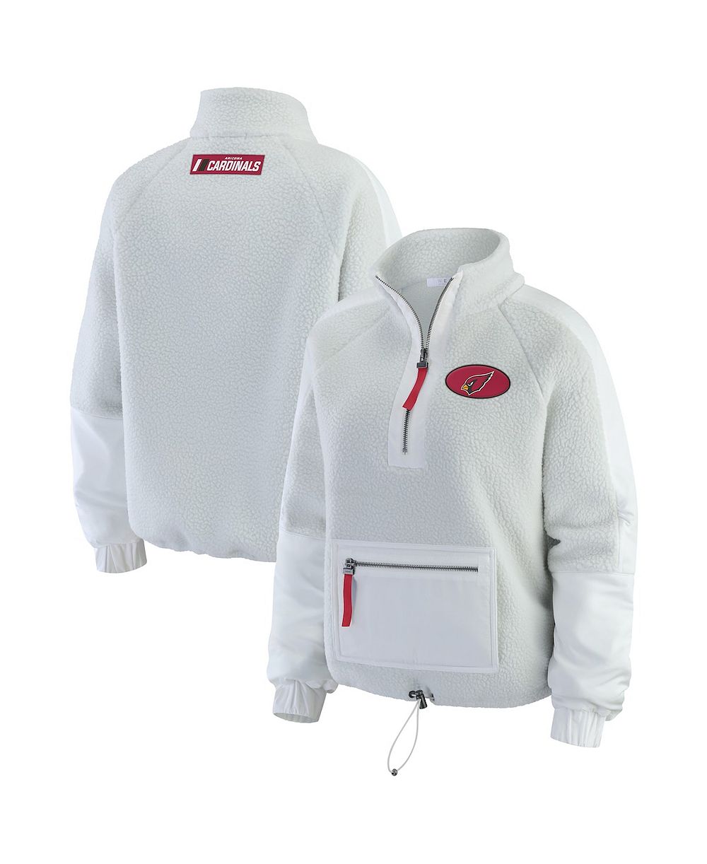 Куртка WEAR by Erin Andrews Women's White Arizona Cardinals Polar Fleece Half-Zip