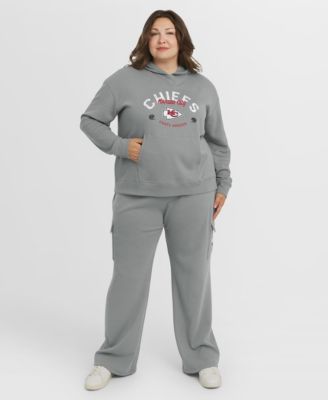 WEAR by Erin Andrews Women's 2-Piece Gray Kansas City Chiefs Plus Size Waffle-Knit Long Sleeve Hooded Shirt & Pants Lounge Set