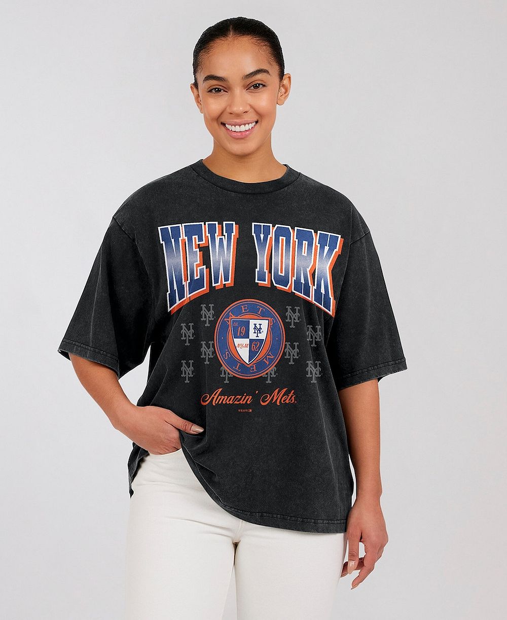 Женская футболка WEAR by Erin Andrews New York Mets Oversized Boyfriend