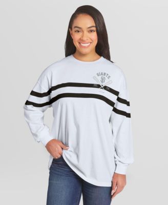 WEAR by Erin Andrews женская удлиненная полосатая футболка Oversized, белая, San Francisco Giants
