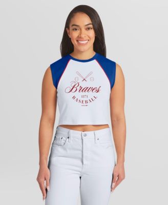 Женский укороченный майка-топ WEAR by Erin Andrews Atlanta Braves, белый