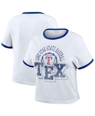 WEAR by Erin Andrews Женская футболка Ringer White Texas Rangers