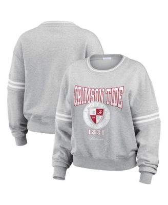 WEAR by Erin Andrews Женский свитшот Alabama Crimson Tide Classic Stripe в цвете Heather Gray