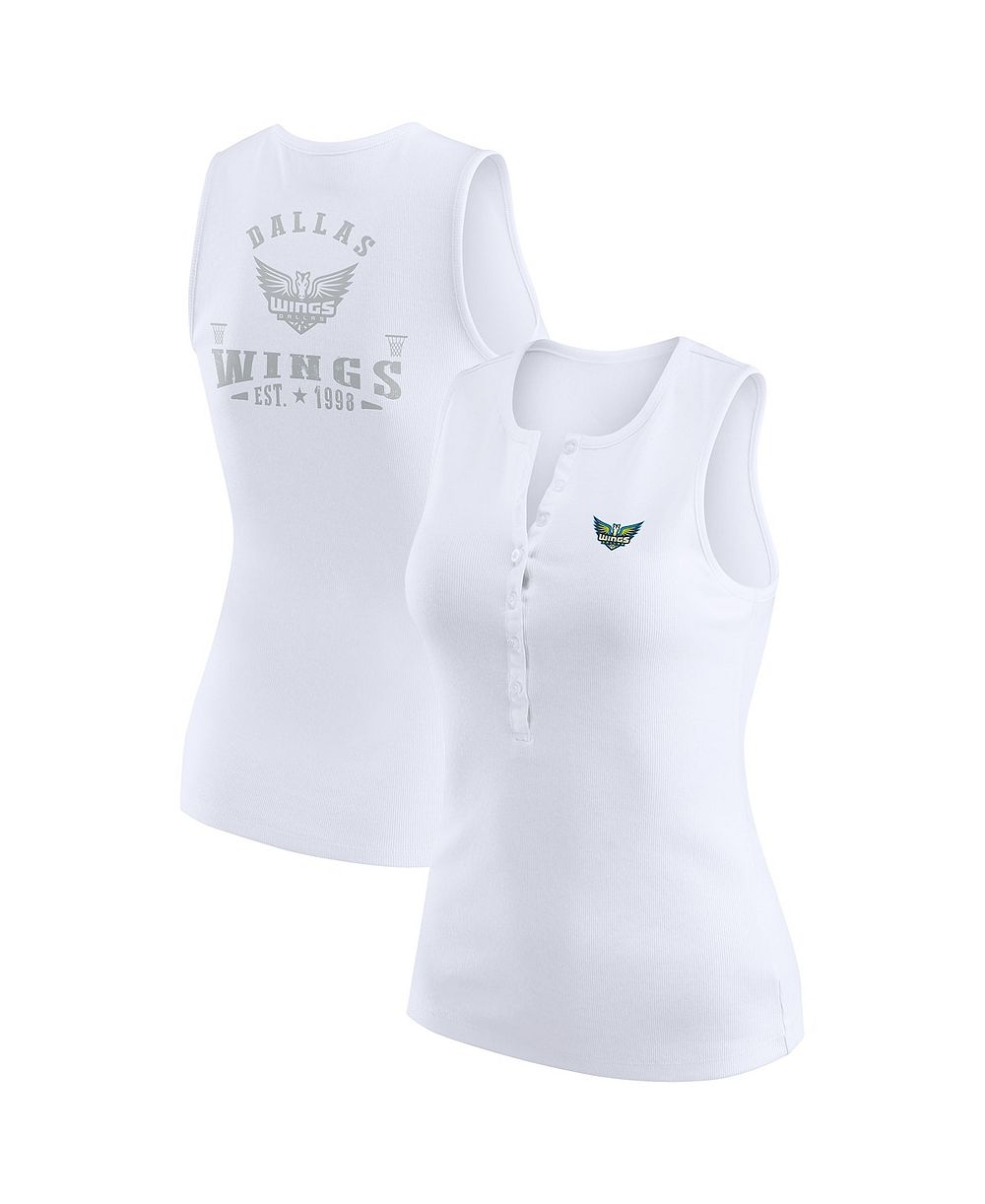 Женский топ WEAR by Erin Andrews White Dallas Wings Rib-Knit Henley