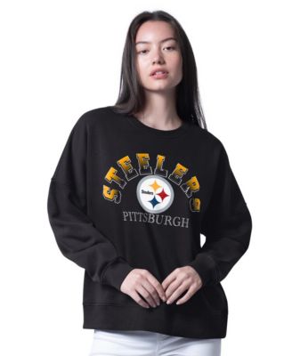 Женское худи G-III 4Her by Carl Banks Black Pittsburgh Steelers Oversized Feud