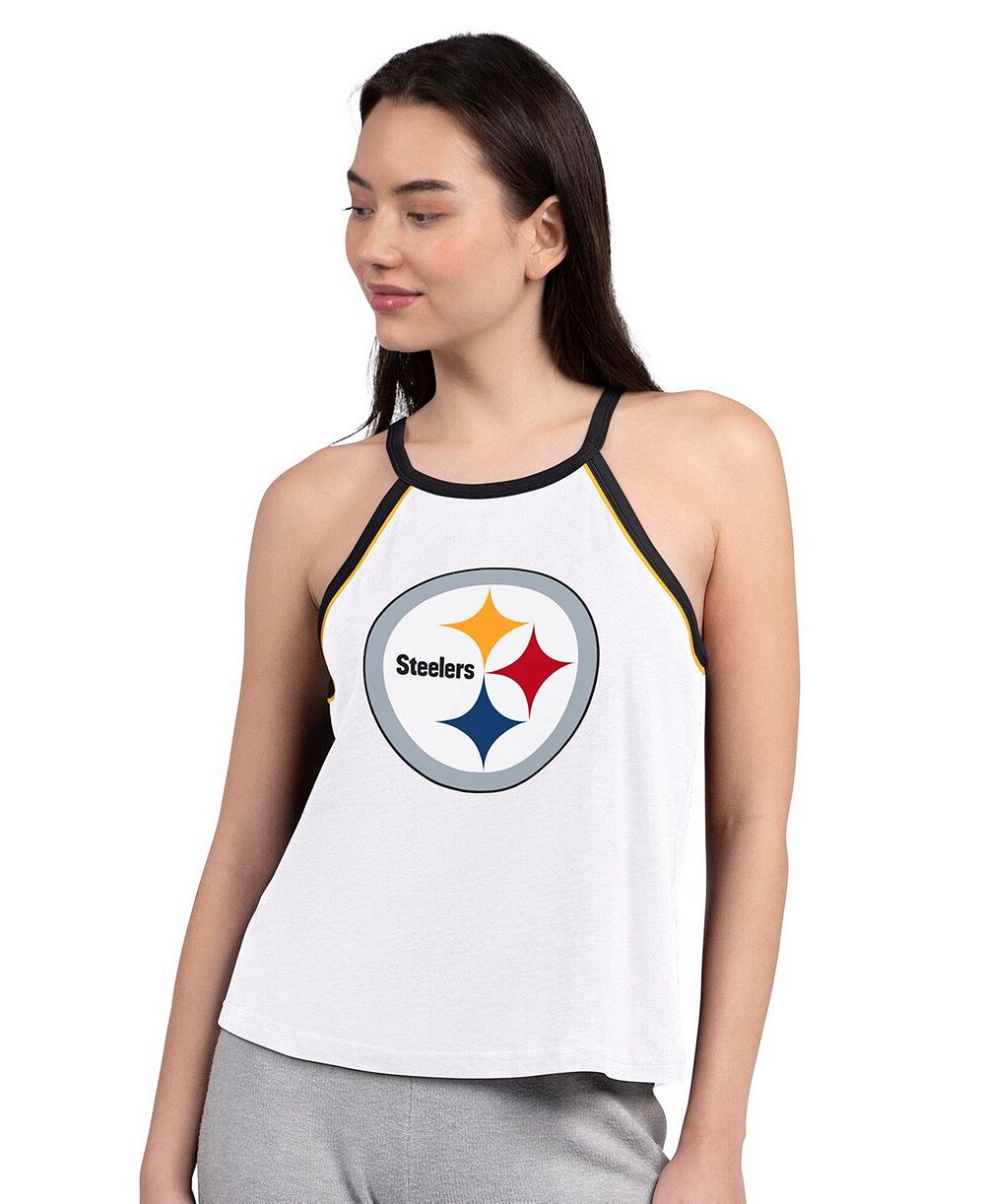 Танк-топ G-III 4Her by Carl Banks Women's White Pittsburgh Steelers Redemption Win Slub