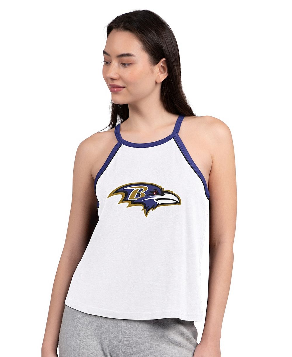 G-III 4Her by Carl Banks Женская белая майка-алкоголичка Baltimore Ravens Redemption Win Slub Tank Top