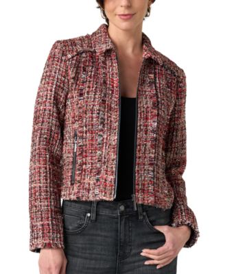 Женская Liverpool Los Angeles Tweed Fringe Zip Jacket