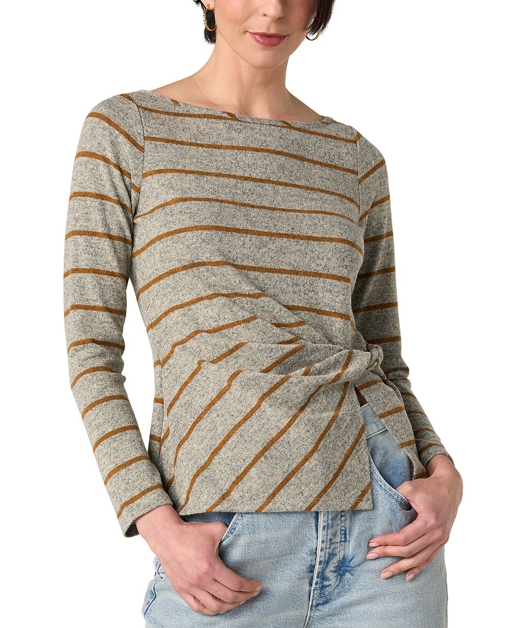 Женский трикотажный топ Liverpool Los Angeles Long-Sleeve Boat Neck Twist Knit